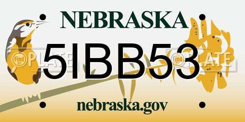 5IBB53 Nebraska License Plate