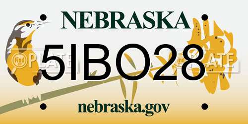 5IBO28 Nebraska License Plate
