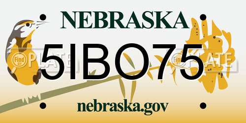 5IBO75 Nebraska License Plate