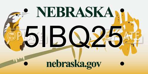 5IBQ25 Nebraska License Plate