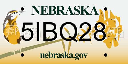 5IBQ28 Nebraska License Plate
