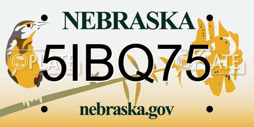 5IBQ75 Nebraska License Plate