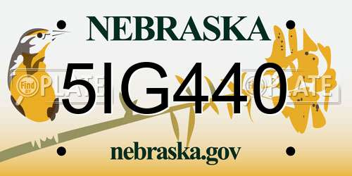 5IG440 Nebraska License Plate