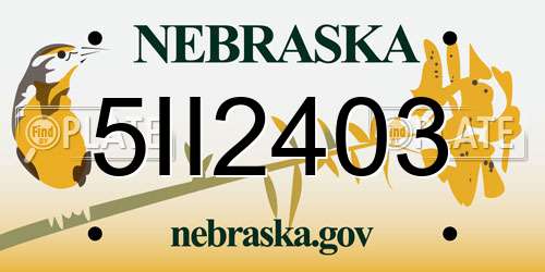 5II2403 Nebraska License Plate