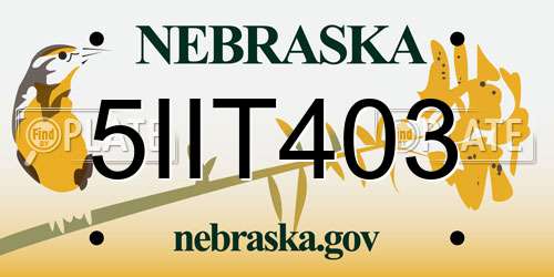 5IIT403 Nebraska License Plate