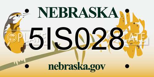 5IS028 Nebraska License Plate