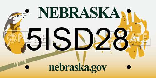 5ISD28 Nebraska License Plate