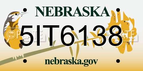 5IT6138 Nebraska License Plate