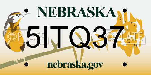 5ITQ37 Nebraska License Plate