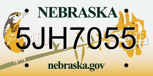 5JH7055 Nebraska License Plate