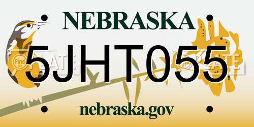 5JHT055 Nebraska License Plate