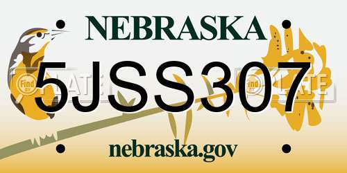 5JSS307 Nebraska License Plate