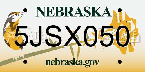 5JSX050 Nebraska License Plate