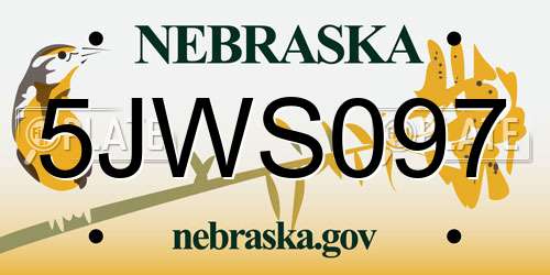 5JWS097 Nebraska License Plate