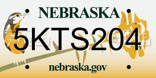 5KTS204 Nebraska License Plate