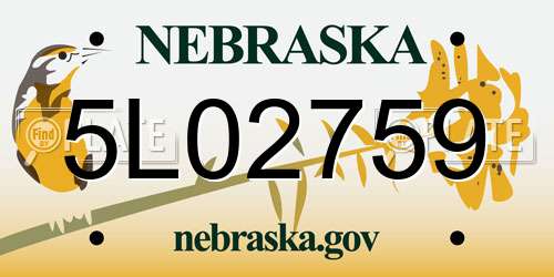 5L02759 Nebraska License Plate