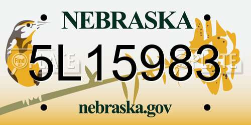 5L15983 Nebraska License Plate