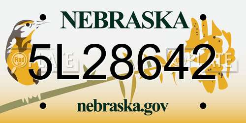 5L28642 Nebraska License Plate