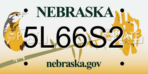 5L66S2 Nebraska License Plate