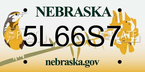5L66S7 Nebraska License Plate