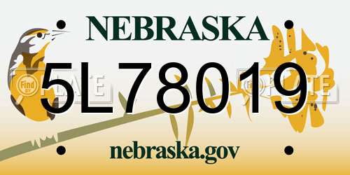 5L78019 Nebraska License Plate