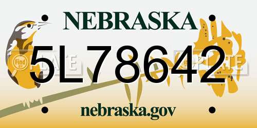 5L78642 Nebraska License Plate