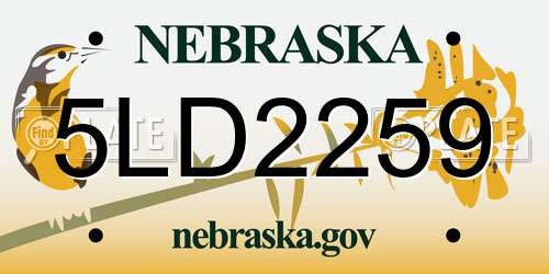 5LD2259 Nebraska License Plate