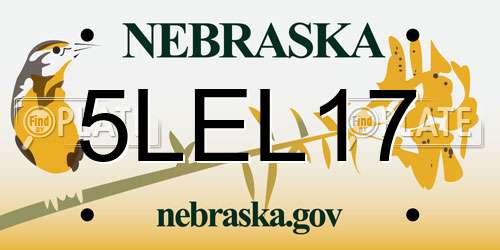 5LEL17 Nebraska License Plate