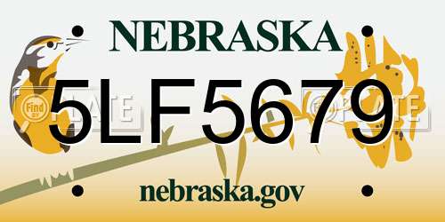 5LF5679 Nebraska License Plate
