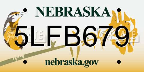5LFB679 Nebraska License Plate