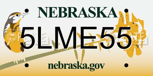 5LME55 Nebraska License Plate