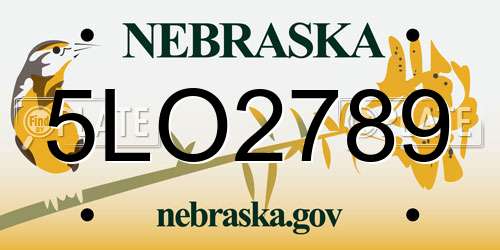 5LO2789 Nebraska License Plate