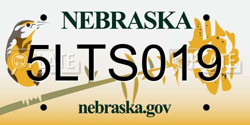 5LTS019 Nebraska License Plate