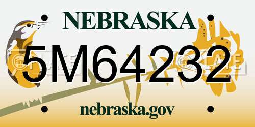 5M64232 Nebraska License Plate
