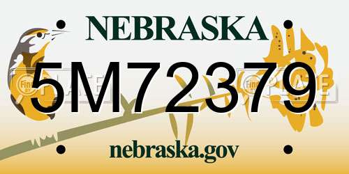 5M72379 Nebraska License Plate
