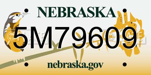5M79609 Nebraska License Plate