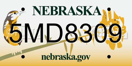 5MD8309 Nebraska License Plate