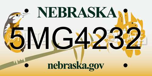 5MG4232 Nebraska License Plate