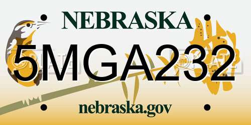 5MGA232 Nebraska License Plate