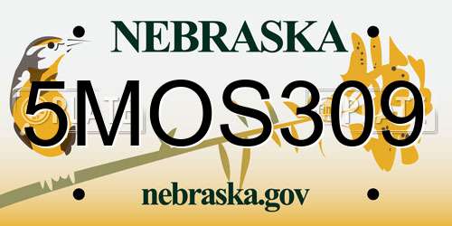 5MOS309 Nebraska License Plate
