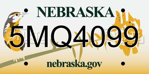 5MQ4099 Nebraska License Plate