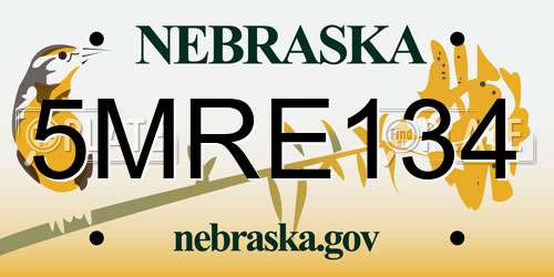 5MRE134 Nebraska License Plate