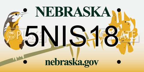 5NIS18 Nebraska License Plate