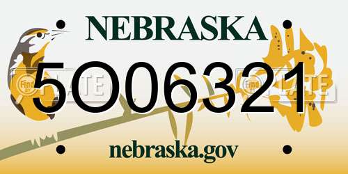 5O06321 Nebraska License Plate