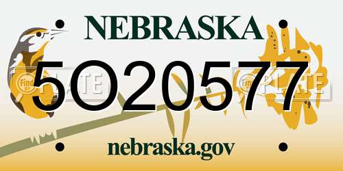 5O20577 Nebraska License Plate