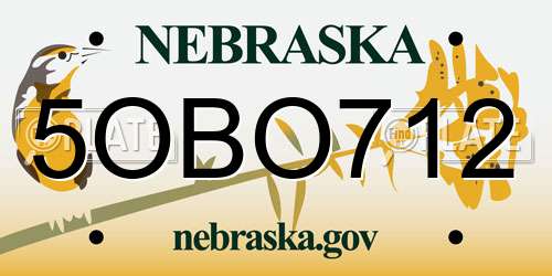 5OBO712 Nebraska License Plate