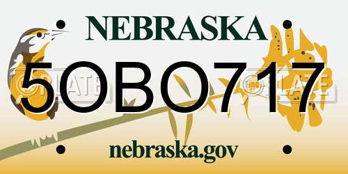 5OBO717 Nebraska License Plate