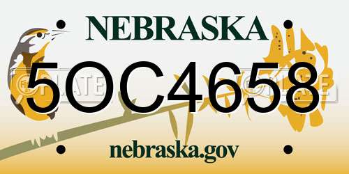 5OC4658 Nebraska License Plate