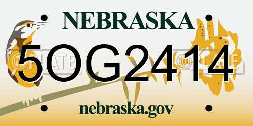 5OG2414 Nebraska License Plate