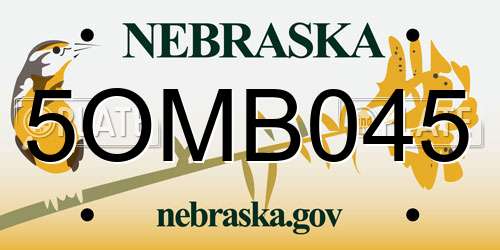 5OMB045 Nebraska License Plate